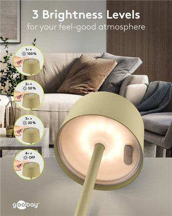 GOOBAY επιτραπέζιο φωτιστικό 77678, 3000K, dimmable, επαναφορτιζόμενο, μπεζ