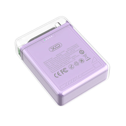 XO PR226 Mini Transparent Light Display Magnetic Absorption Fast Charging 10000mAh (Purple)