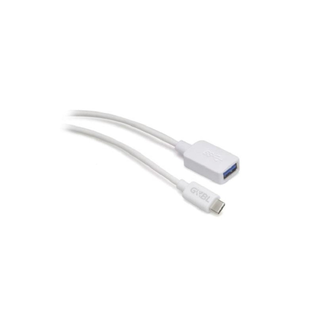 Connecting cable USB C m - USB A 3.0 f white L. 0,5m