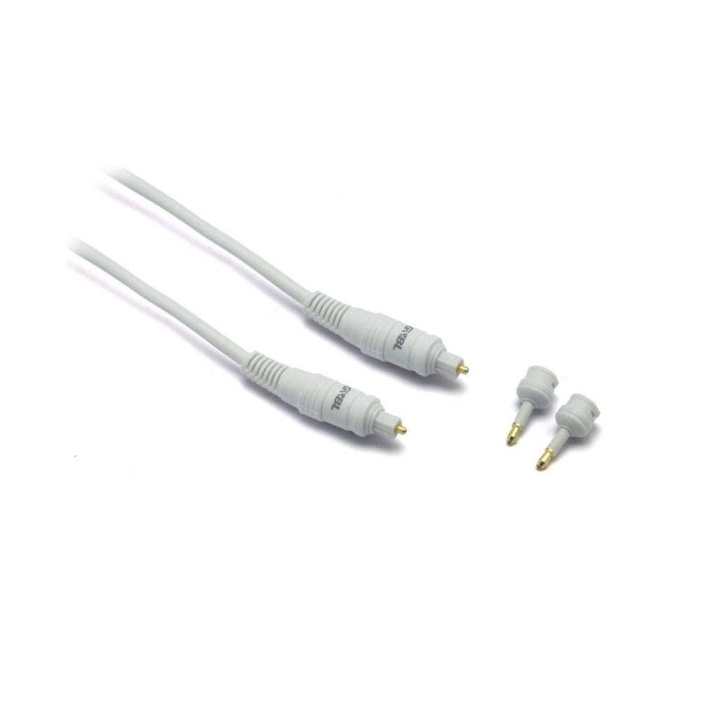 White optical cable +2 toslink/3,5m adapter L.1,0m