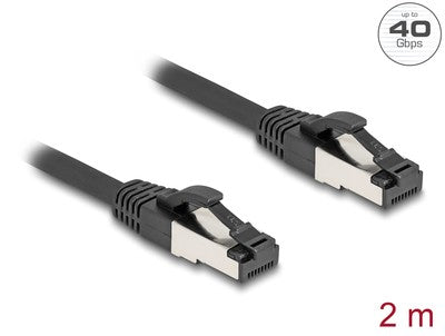 DELOCK καλώδιο δικτύου 80572, CAT 8.1 S/FTP, copper, 2000MHz, 2m, μαύρο