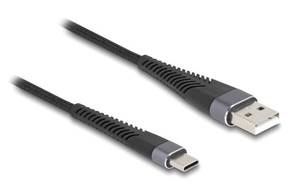 DELOCK καλώδιο USB σε USB-C 81121, 60W, 480Mbps, 1m, μαύρο