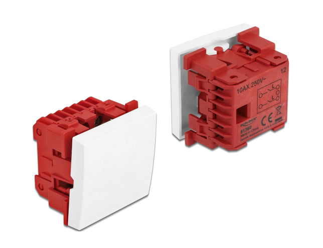DELOCK module διακόπτης Easy 45 81360, μονός, 2-pole, 1-way, λευκός