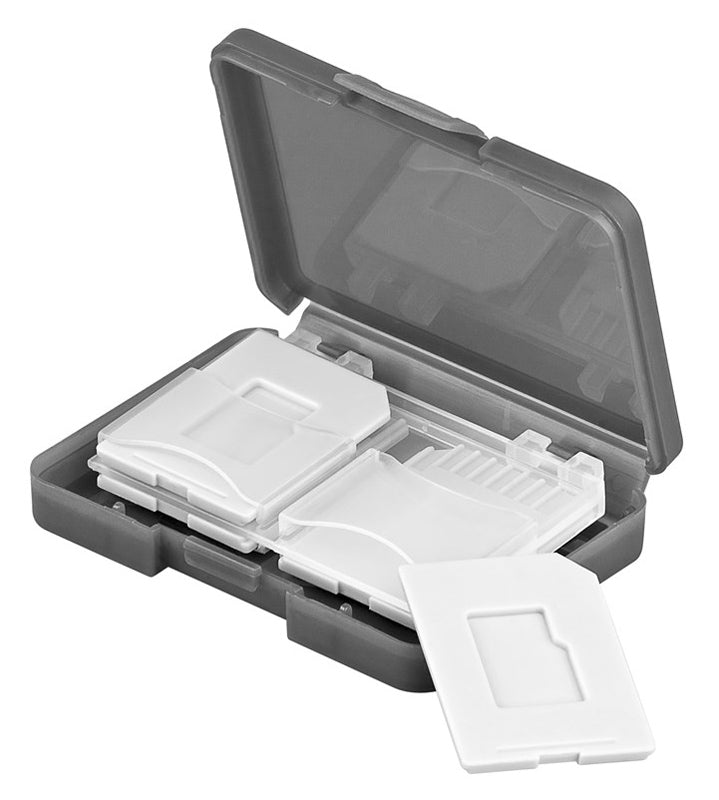 GOOBAY θήκη για κάρτες SD & micro SD 95349, 4 θέσεις, διάφανη-γκρι