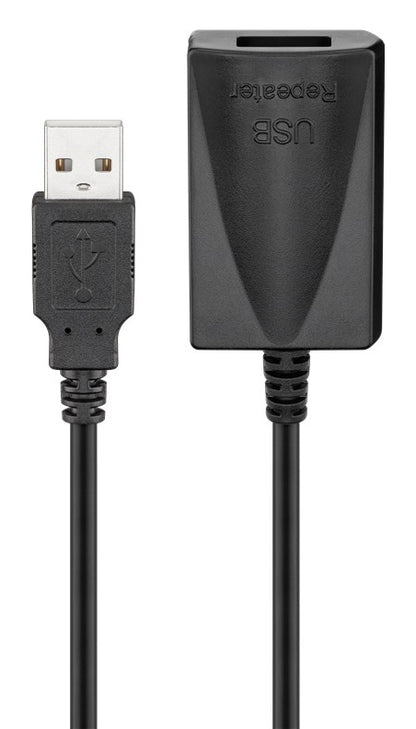 GOOBAY καλώδιο προέκτασης USB 95439, active, 480Mbps, 5m, μαύρο