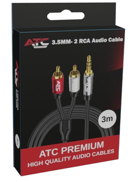 ATC HQ 3.5mm M/ 2 X RCA Cable 3m