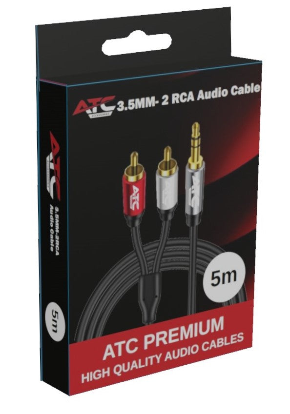 ATC HQ 3.5mm M/ 2 X RCA Cable 5m