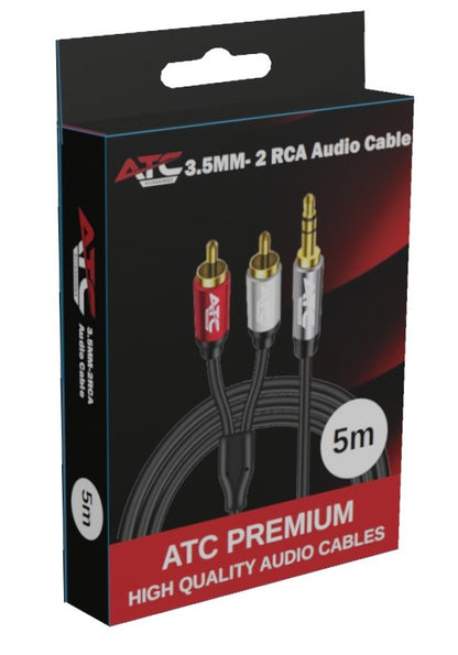 ATC HQ 3.5mm M/ 2 X RCA Cable 5m