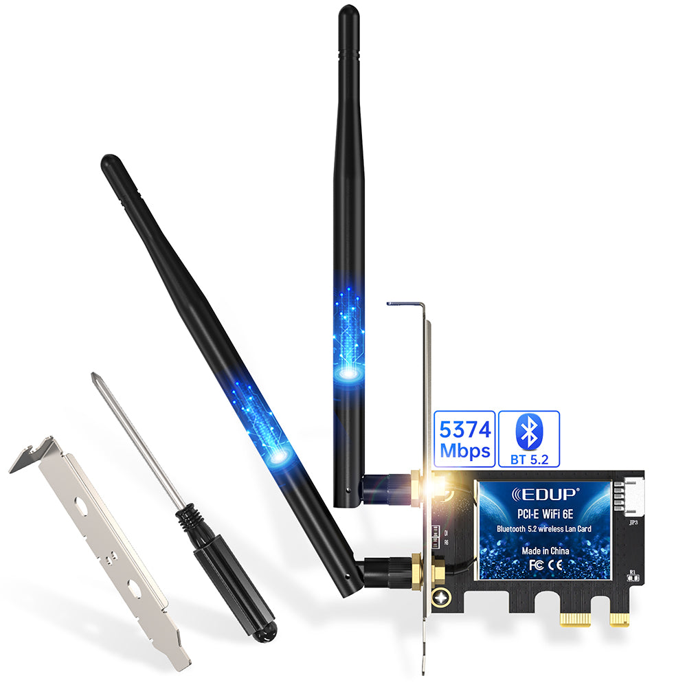 EDUP EP-9651GS WIFI 6EAX5400 + Bluetooth 5.3 PCI-E Network Adapter