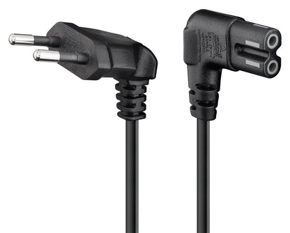 GOOBAY καλώδιο τροφοδοσίας Euro 97354, γωνιακό, 2x0.75 mm², 3m, μαύρο