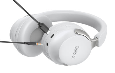 CELEBRAT headphones A40, ασύρματα & ενσύρματα, 40mm, 250mAh, λευκά