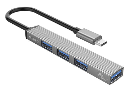 ORICO USB hub AH-13, 4x θυρών, USB 3.0, 5Gbps, USB-C σύνδεση, γκρι