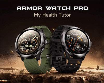 ULEFONE smartwatch Armor Watch Pro, 2x λουράκια, heart rate, 1.50" AMOLED, GPS, 5 ΑΤΜ/IP68/IP69K/MIL-STD-810H, μαύρο