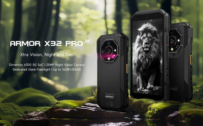 ULEFONE smartphone Armor X32 Pro, 5.65", 8/256GB, 5G, 5500mAh, IP68/IP69K, μαύρο
