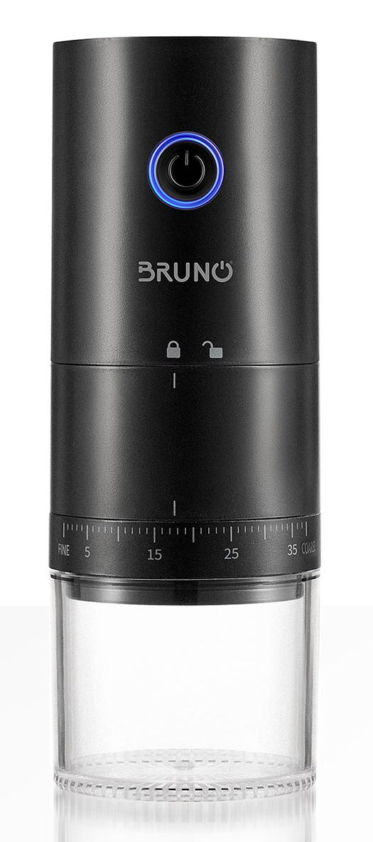 BRUNO ηλεκτρικός μύλος καφέ BRN-0256, επαναφορτιζόμενος, με 39 επίπεδα άλεσης, μαύρος