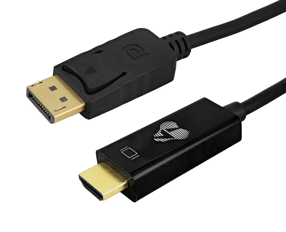 POWERTECH καλώδιο DisplayPort σε HDMI CAB-H183, 4K/30Hz, 21.6 Gbps, 1.5m, μαύρο