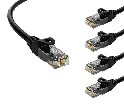 POWERTECH καλώδιο δικτύου CAB-N403-5, Cat 6 U/UTP, CCA, 250Hz, 1m, μαύρο, 5τμχ