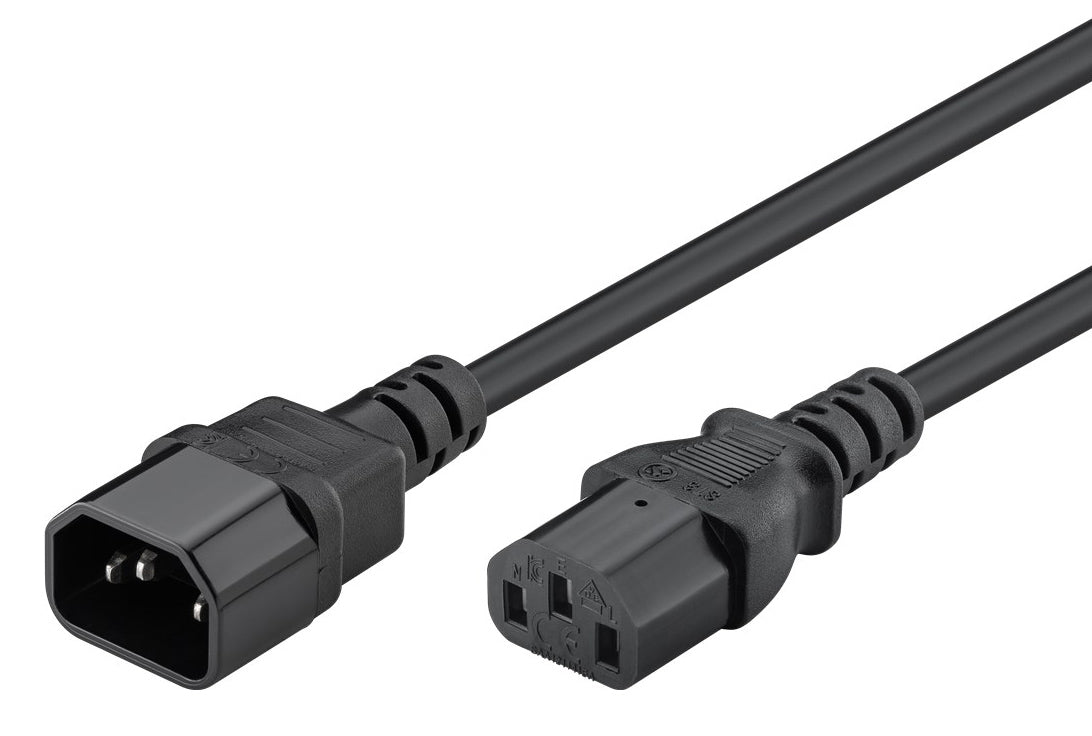 POWERTECH καλώδιο προέκτασης τροφοδοσίας CAB-P039, 3x 0.75mm², CCS, 1m, μαύρο