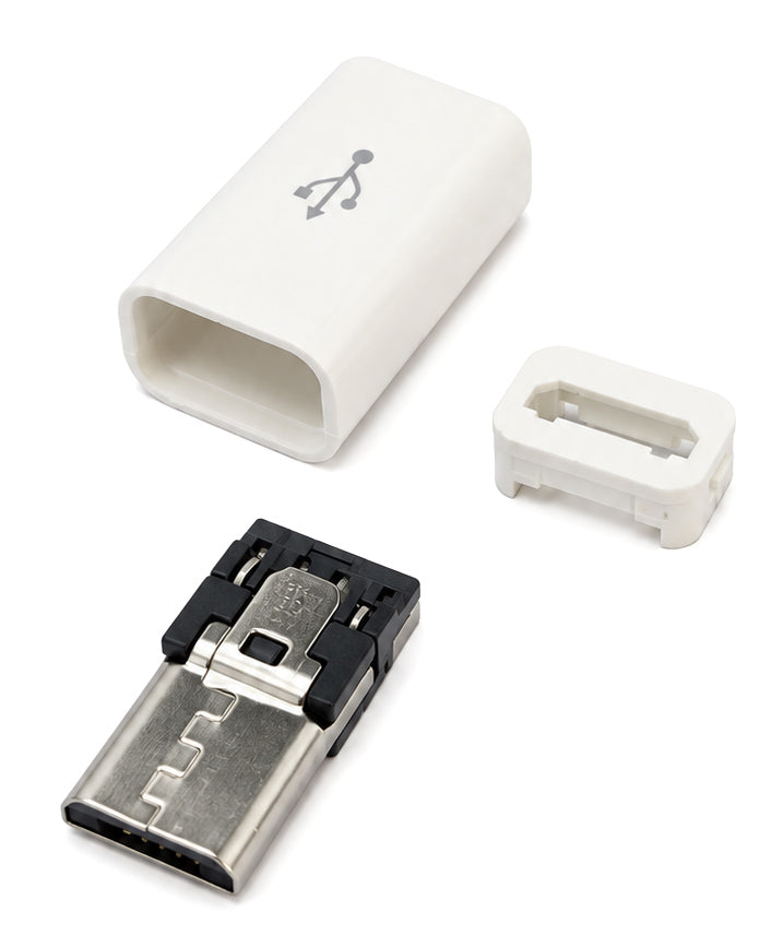 POWERTECH βύσμα micro USB CAB-U164, 480Mbps, λευκό