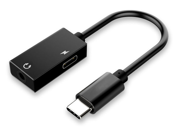 POWERTECH αντάπτορας USB-C σε USB-C & 3.5mm CAB-UC053, μαύρος