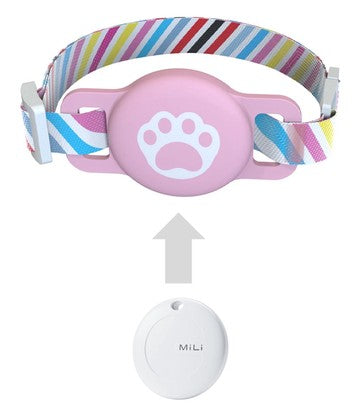 MILI κολάρο με θήκη smart tag MiCollar για γάτες, ροζ