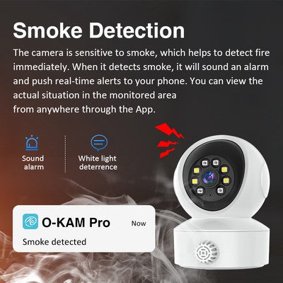 VSTARCAM smart κάμερα CS49LM με ανιχνευτή καπνού/αερίου, 3MP, WiFi, PTZ, SD