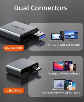 CABLETIME card reader CT-ACCD3-AG για SD & micro SD, USB 3.0, 5Gbps, γκρι