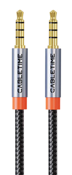CABLETIME καλώδιο ήχου 3.5mm CT-AM35M, gold plated, 1.5m, μαύρο