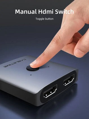 CABLETIME HDMI switch CT-HS4K-2G, 2 σε 1, 4K/60Hz, bidirectional, γκρι