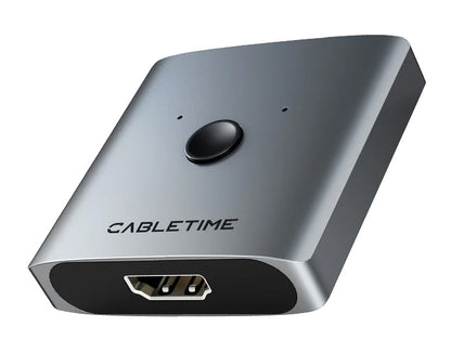 CABLETIME HDMI switch CT-HS4K-2G, 2 σε 1, 4K/60Hz, bidirectional, γκρι