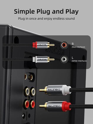 CABLETIME καλώδιο ήχου 2x RCA σε 2x RCA CT-RCA, 1m, μαύρο