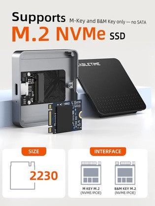 CABLETIME θήκη για M.2 NVME SSD CT-SSD04-AG, μαγνητική, 10Gbps, γκρι
