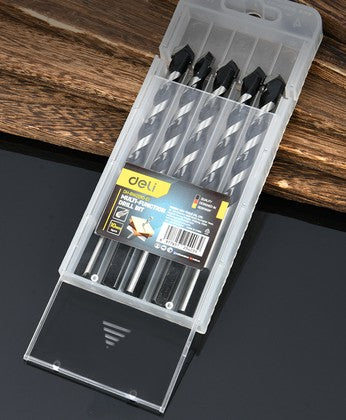 DELI σετ τρυπάνια DH-BWZ010-E1 για τοίχο/μέταλλο/ξύλο, 45# YG6X, 10x120mm, τρίπλευρο, 5τμχ