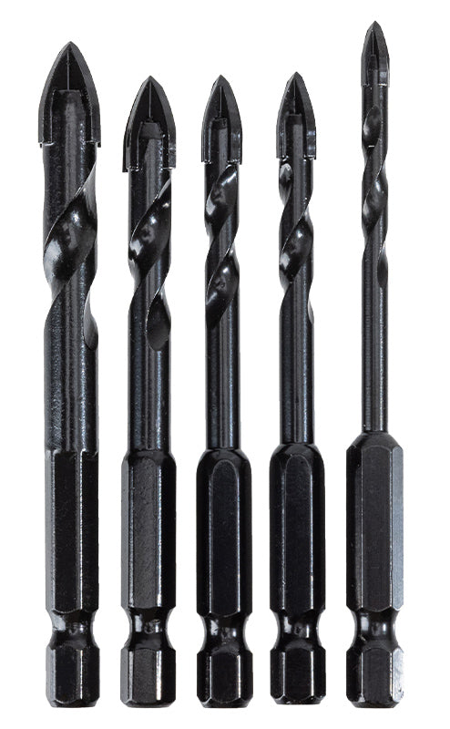 DELI σετ τρυπάνια DH-CZZ005-ED2 για γυαλί, 40Cr YG6X, 4/5/6/8/10mm, εξάγωνο, 5τμχ