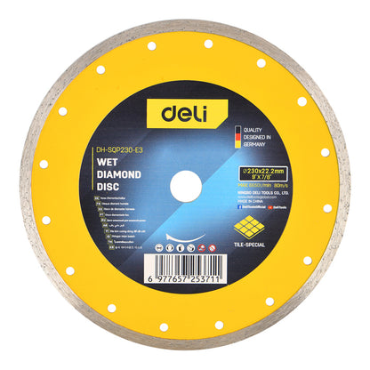 DELI δίσκος κοπής διαμαντέ DH-SQP230-E3, δομικών υλικών, 230mm, 6650rpm, wet