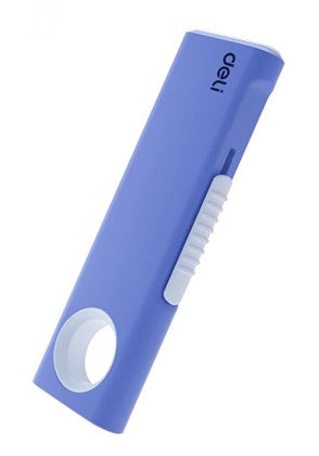 DELI κοπίδι DL408C, άμεσο άνοιγμα/επαναφορά, πλαστικό, 19mm, μπλε