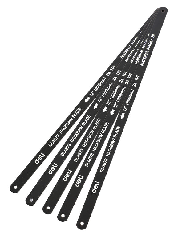 DELI σετ λάμες πριονιού σιδήρου/ξύλου DL4673, 300mm, 24 TPI, 5τμχ