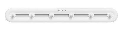 ECOCO κρεμάστρα μπάνιου/κουζίνας E23154 με 6 γάντζους, 3.8x5x40cm, λευκή