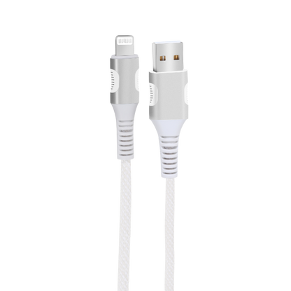 EGOBOO ChargeFlow Fabric Cable USB-A to Lightning, 1.2m, White
