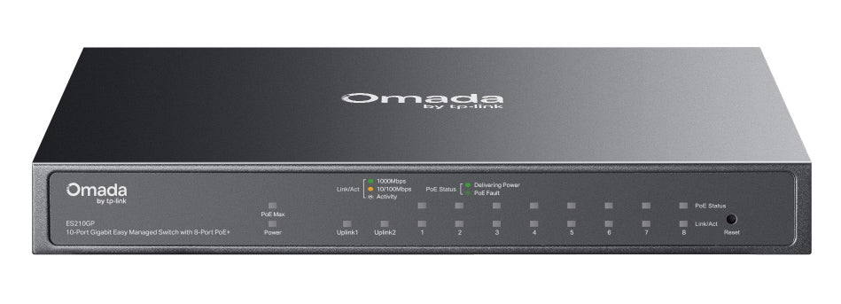 TP-LINK easy managed switch ES210GP, 10x Gigabit θύρες, PoE+, V1.0