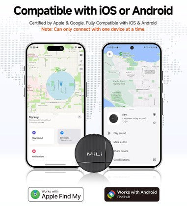 MILI smart tag LiTag Duo για iOS & Android συσκευές, Bluetooth tracker, μαύρο
