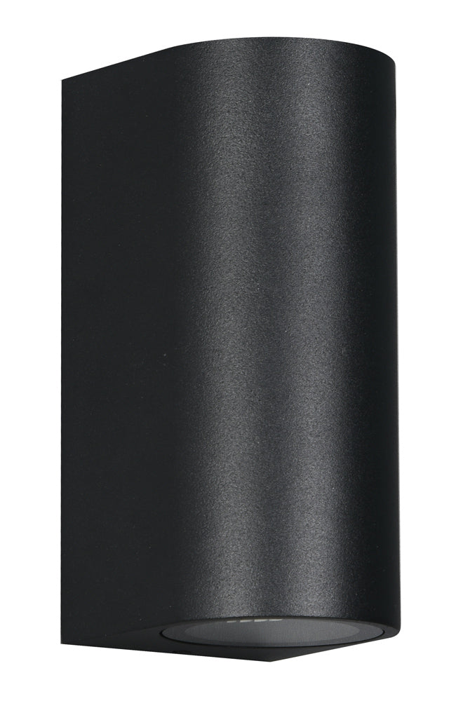 POWERTECH φωτιστικό τοίχου HLL-0188 για 2x GU10 λάμπες, μεταλλικό, IP65, μαύρο