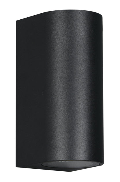 POWERTECH φωτιστικό τοίχου HLL-0188 για 2x GU10 λάμπες, μεταλλικό, IP65, μαύρο