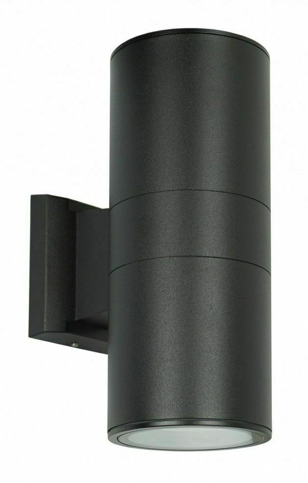 POWERTECH φωτιστικό τοίχου HLL-0190 για 2x GU10 λάμπες, μεταλλικό, IP65, μαύρο