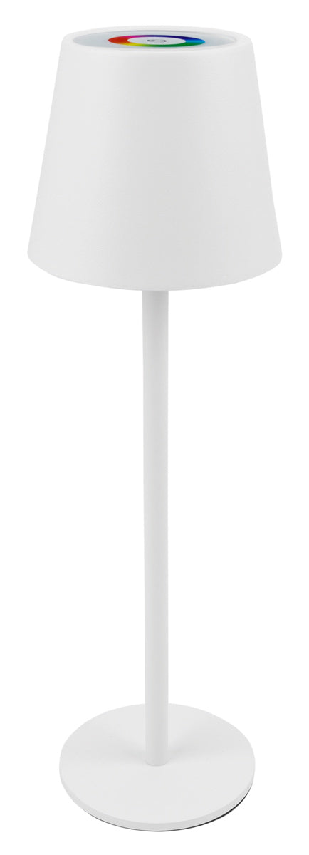 POWERTECH LED επιτραπέζιο φωτιστικό HLL-0196, RGB, ρυθμιζόμενο, επαναφορτιζόμενο, λευκό