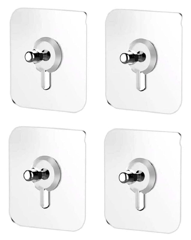 HOME USE αυτοκόλλητες βάσεις HUH-0156, 57x57mm, διάφανο, 4τμχ