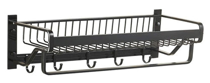 HOME USE κρεμάστρα με ράφι HUH-0164, μεταλλική 57x22x13cm, μαύρη