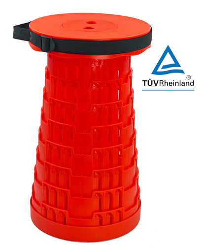 POWERTECH πτυσσόμενο καρεκλάκι HUH-0233, αντοχή έως 250kg, 25.5x45cm, κόκκινο