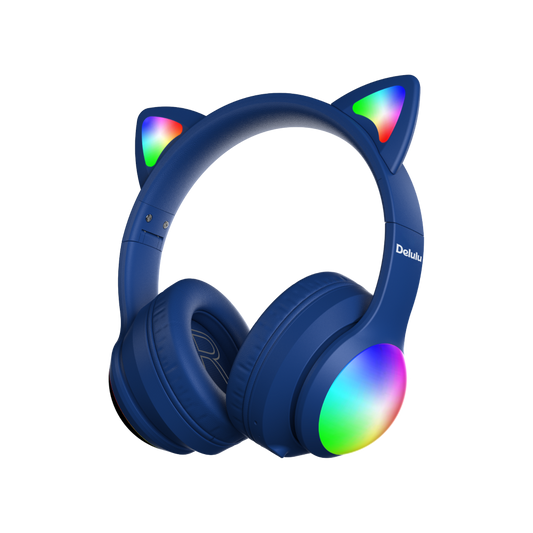 Kiddoboo Delulu Bluetooth Headphones DiscoBeats Blue
