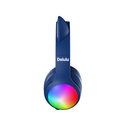 Kiddoboo Delulu Bluetooth Headphones DiscoBeats Blue